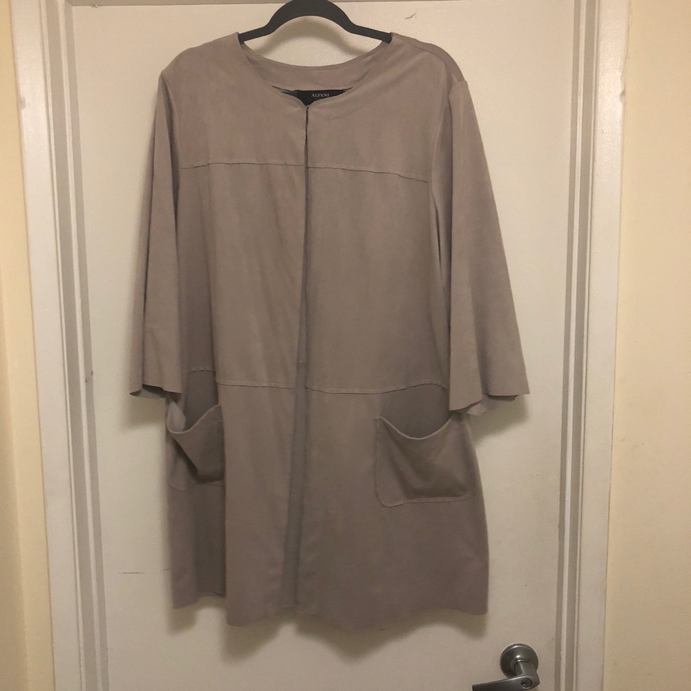 Plus Size Suede Trench